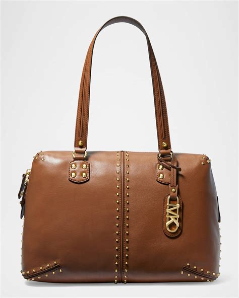 michael kors astor large hobo dark carmel|Astor Large Studded Leather Tote Bag .